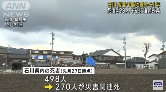 hugo2022v's tweet photo. 能登半島地震から今日で１年
災害関連死が270人でまだまだ増える見込み
公費解体も約１/3が終了

被災者の方はまだ苦しんでいます
追悼式には石破総理も参加するという事ですが
2025年は被災者の方の命が救われますように
関連死がないように何ができるかです
https://t.co/8DW1EpEz0U https://t.co/bZzPL1BmdS