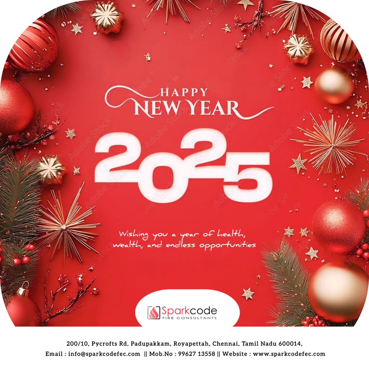 fire_code012's tweet image. "🎉 Happy New Year 2025! 🎉
Wishing you a year filled with health, success, and opportunities. Let’s work together to create a safer future! 🌟
#HappyNewYear2025 #FireSafety #SparkcodeFireConsultants
🌐 sparkcodefec.com"