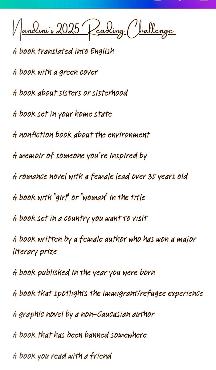 NanzieDragon's tweet photo. My yearly Reading Challenge is here!
#2025 #ReadingChallenge #booktwt #bookworms #readingcommunity #twitterreads #bookstagrammer #readabookwithme #BookRecommendations https://t.co/54BTGf7m3G