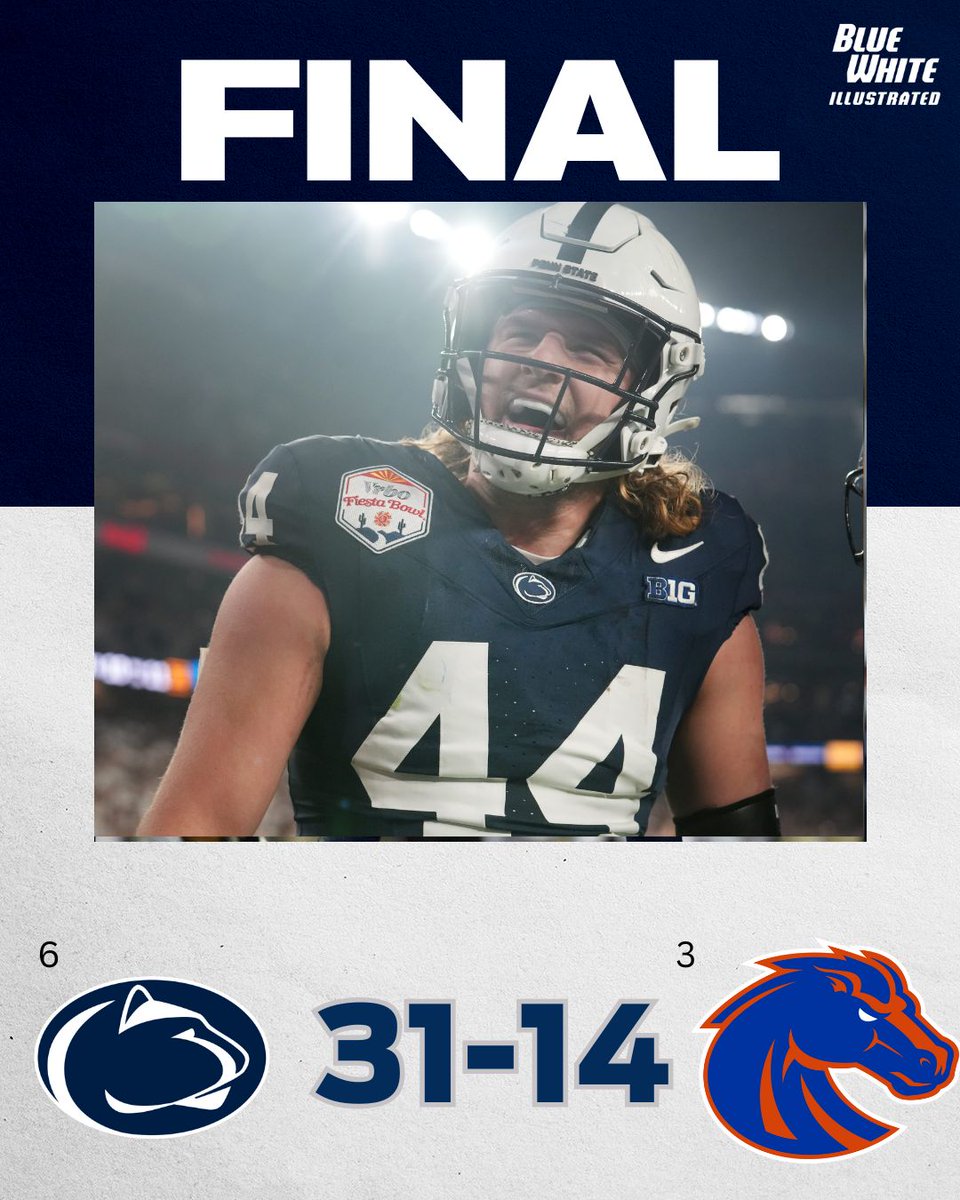 Penn State is headed to Miami for the Orange Bowl after a big win over Boise State in the Fiesta Bowl. 

Recap: on3.com/teams/penn-sta…