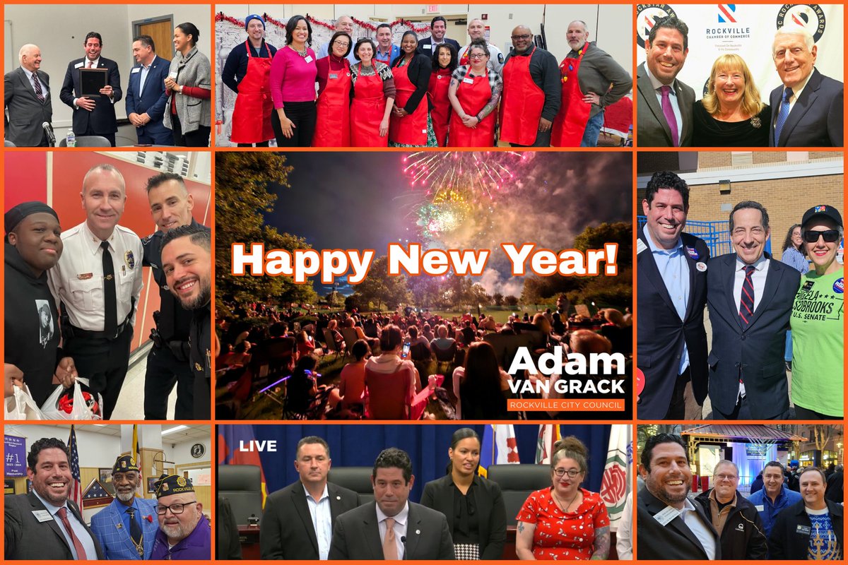 Adam Van Grack (@adamvangrack) on Twitter photo Happy New Year! It's been a wonderful 2024, and I'm looking forward to an even better 2025 for <a href="/Rockville411/">City of Rockville</a>, Montgomery County, & Maryland!
Thank you to the <a href="/RockvilleCityPD/">Rockville City Police Department</a> & <a href="/RockvilleVFD/">Rockville Volunteer Fire Department, Inc</a> for keeping our communities safe tonight! Happy New Year! It's been a wonderful 2024, and I'm looking forward to an even better 2025 for <a href="/Rockville411/">City of Rockville</a>, Montgomery County, & Maryland!
Thank you to the <a href="/RockvilleCityPD/">Rockville City Police Department</a> & <a href="/RockvilleVFD/">Rockville Volunteer Fire Department, Inc</a> for keeping our communities safe tonight!