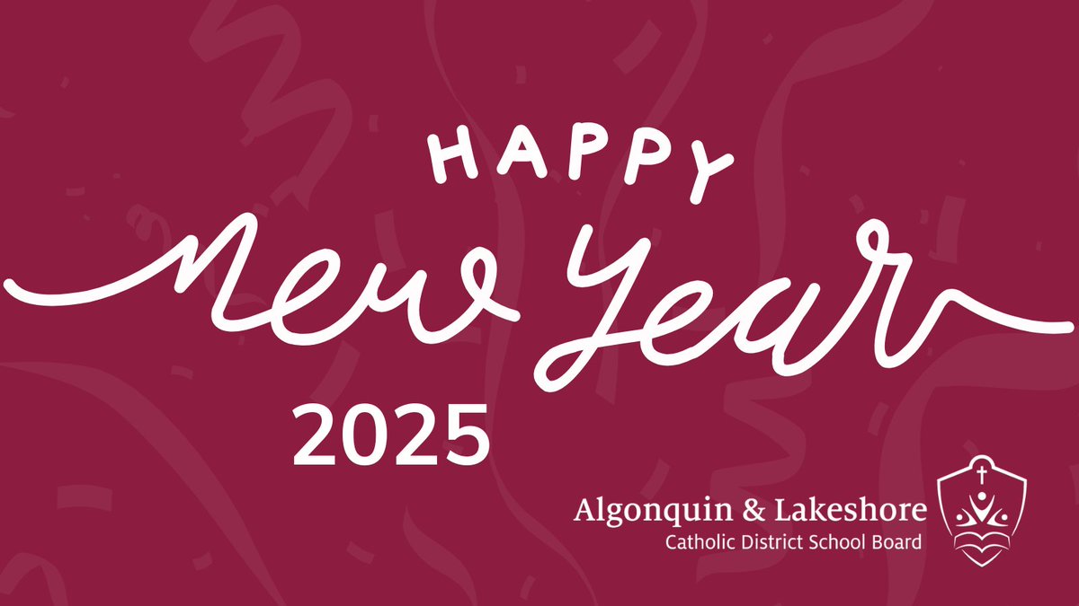The ALCDSB wishes our Catholic Learning Communities a #HappyNewYear! May the new year be a time of growth, learning, and new beginnings for all.
