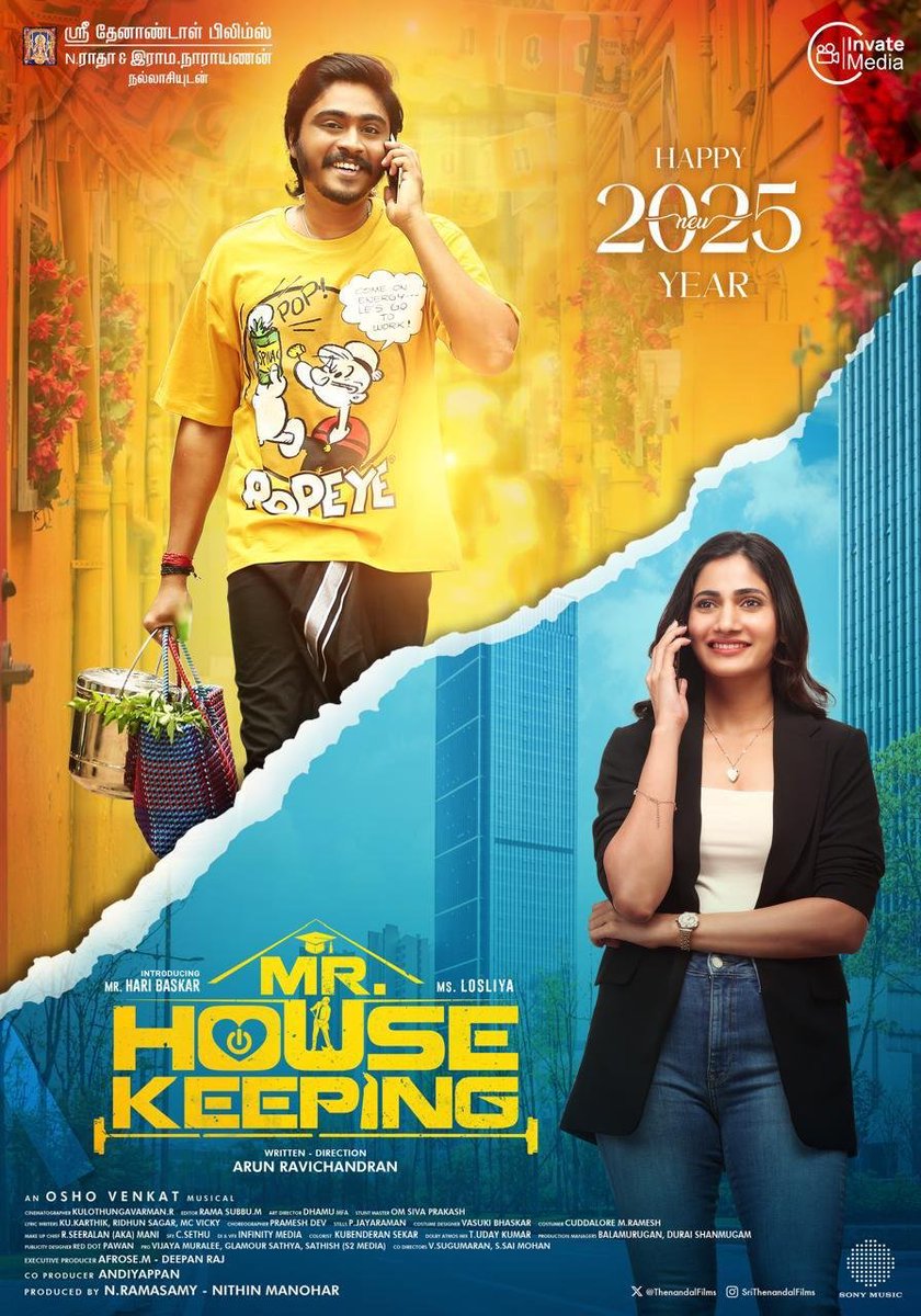 Kollywoodtoday's tweet photo. Wishing you all a very happy new year from Team Mr.Housekeeping ♥️
🎬 The wait is over! Our much-awaited movie is hitting the screens this January! Get ready for an unforgettable cinematic experience.
Stay tuned for updates! ✨
#JanuaryRelease #MovieLaunch
#Mrhousekeeping https://t.co/mxhrkL6cDL