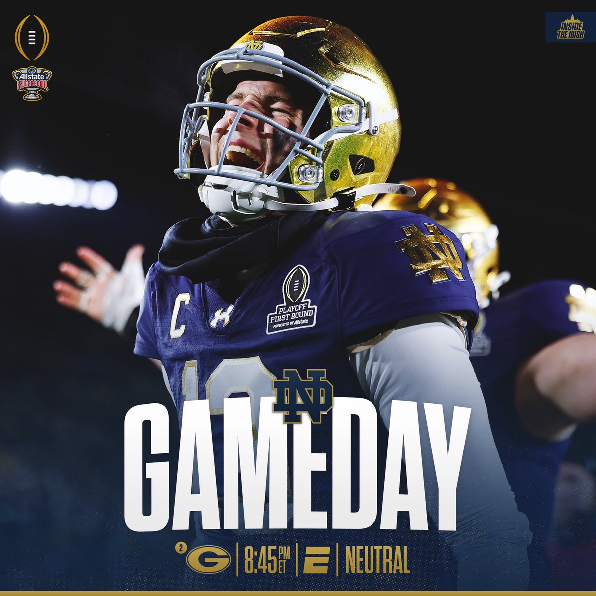 IT’S CFP GAMEDAY! #BeatGeorgia ☘️🏆

Happy New Year as well.

#GoIrish #CFBPlayoff