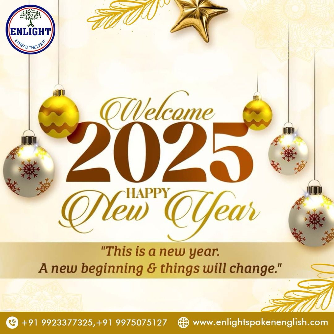 SpokenClass's tweet image. 🎉Happy New Year!!🎉
This is a new year. A new beginning &amp;amp; things will change. Let’s step into the new year with positivity, hope, and endless possibilities!
👉Contact us:
courses.enlightspokenenglish.com/contactus
#HappyNewYear #Welcome2025 #LearnWithUs #EnlightSpokenEnglish #KarveNagar