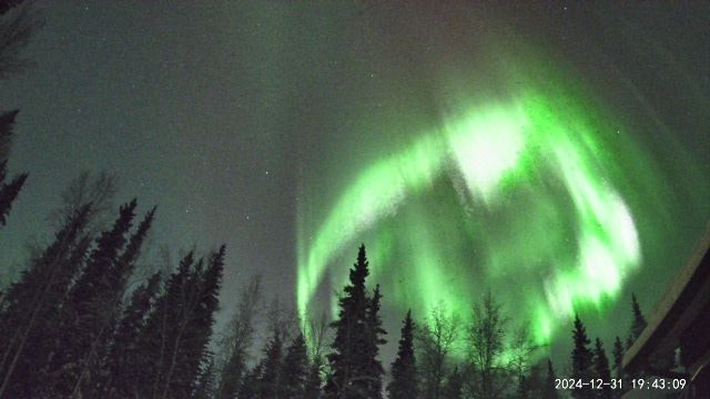 AuroraNotify's tweet photo. Great burst over North Pole Alaska tonight so far! https://t.co/b9biCRux7k