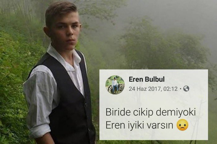 🇹🇷Bugün, 15 yaşında Şehit düşen Eren Bülbül kardeşimizin doğum günü. Yaşasaydı 23 yaşında olacaktı.

Ruhu şad, mekanın cennet olsun.
"İyi ki varsın Eren!"