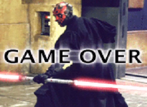 SlimKirby's tweet image. SHOUTOUTS TO DARTH MAUL AND HIS INCREDIBLY TIMELY GAME OVERS!