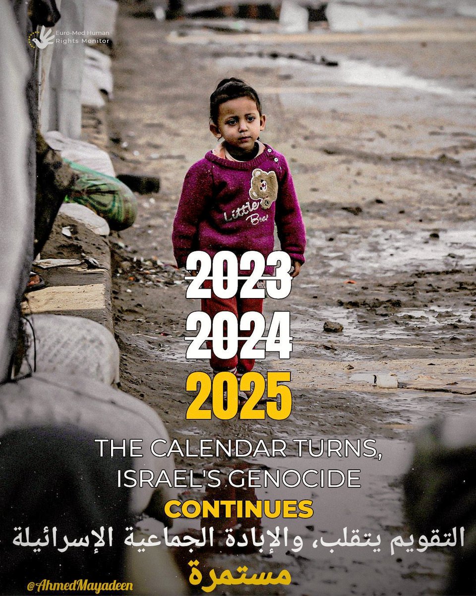 AhmedMayadeen's tweet photo. #Another_Year 🗓️
Same #Misery 💔
#GazaGenocide 🚷
#StopGazaGenocide🇵🇸 https://t.co/C0Wj9fsHw1