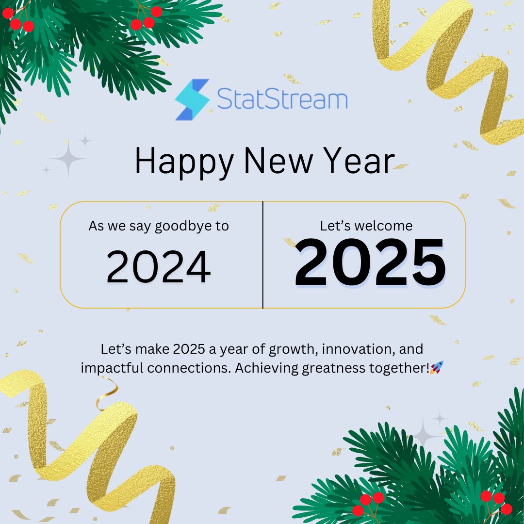 statstreamapp's tweet photo. 🎉✨ Cheers to new beginnings and endless possibilities! As we step into the New Year, let's embrace innovation, growth, and success together. Wishing you a prosperous and inspiring 2025! 🌟

#HappyNewYear #IoT #Innovation #Technology #DataVisualization https://t.co/Ug2k96ITtT