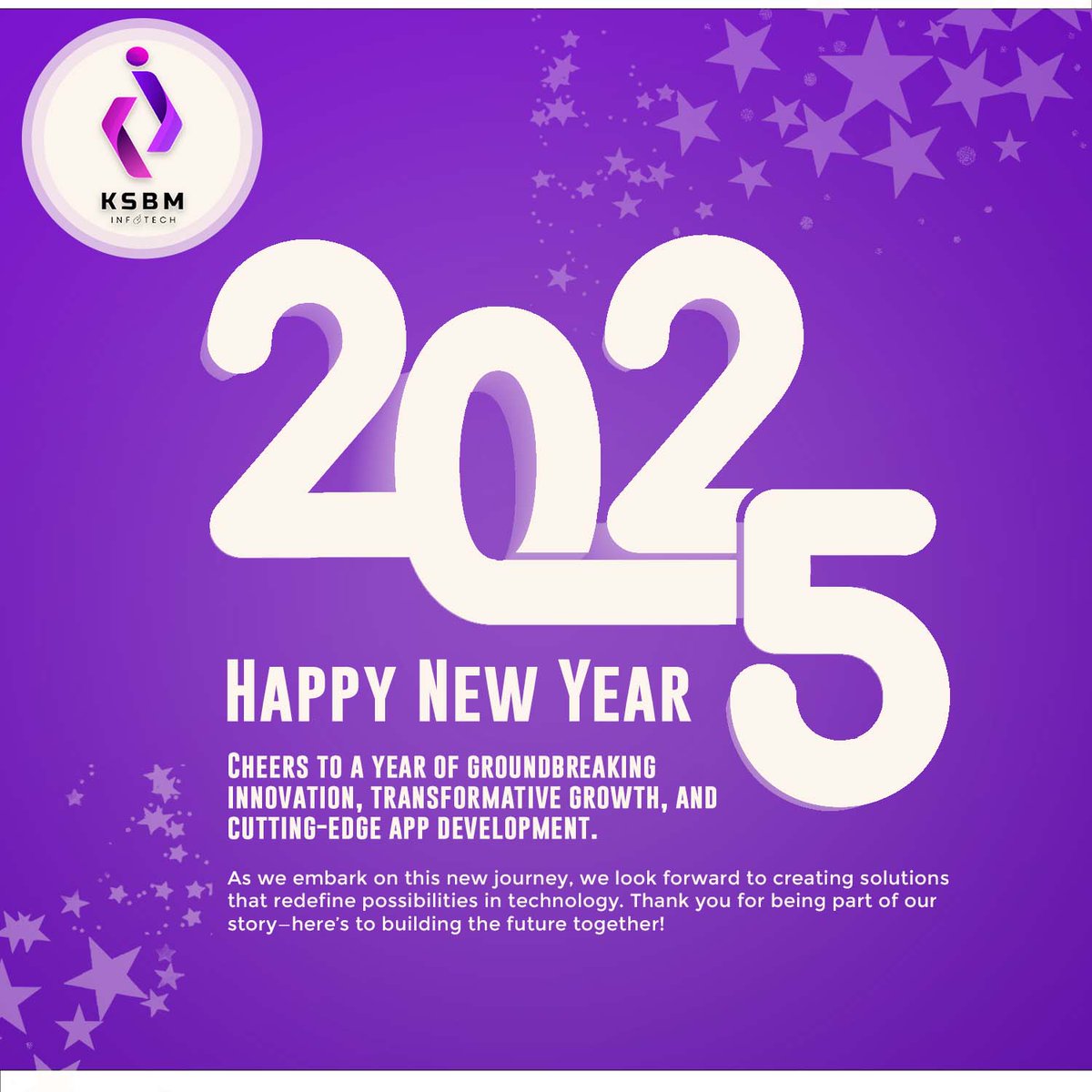 ksbminfotech91's tweet image. 🎉✨ Happy New Year 2025! ✨🎉

Cheers to a year filled with groundbreaking innovation, transformative growth, and cutting-edge app development. 🚀💻

#HappyNewYear2025 #InnovationJourney #TransformingTechnology #CuttingEdgeApps #FutureForward #TechGrowth #KSBMInfotech