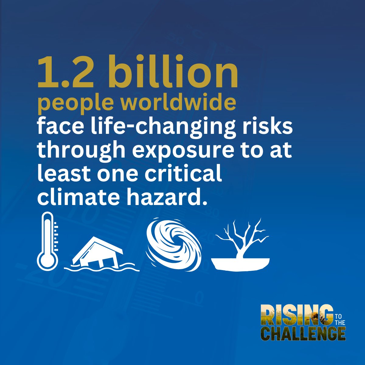 About 1.2 billion people are at high risk from climate-related hazards, but much can be done to make people, businesses, communities, and countries more resilient. 

#RisingToTheChallenge report: wrld.bg/UL5G50UxLj4