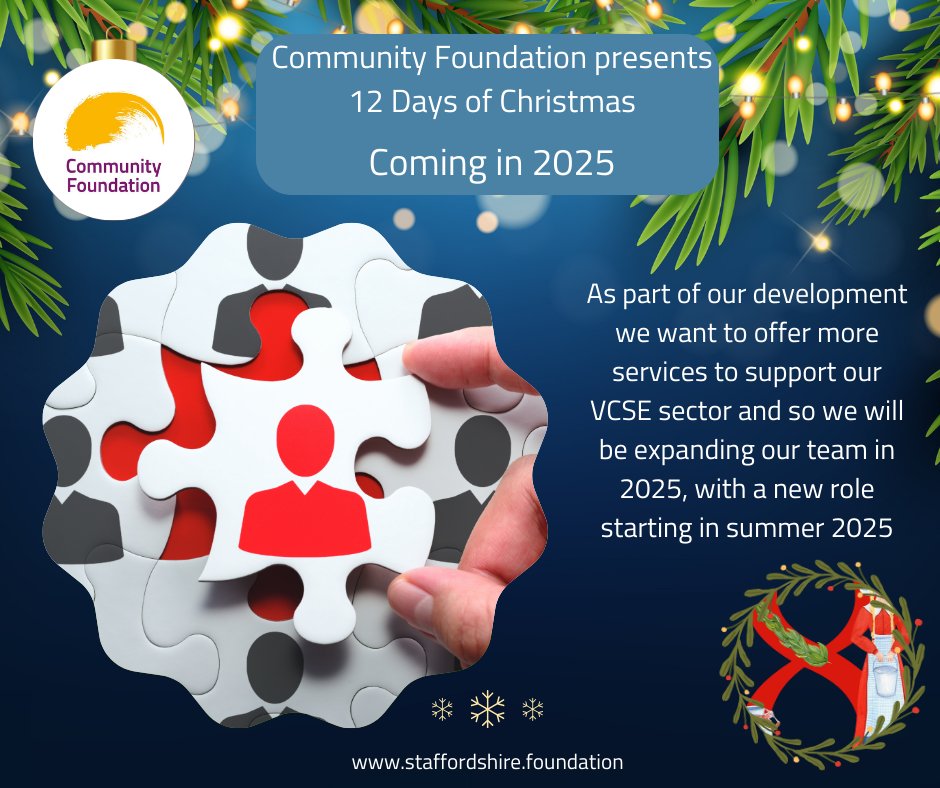 Coming up in the next year

On the eighth day of Christmas.....

In summer we'll be starting a new project, and will need to recruit a new member of the team to look after it.  Keep an eye out for our recruitment adverts from July.