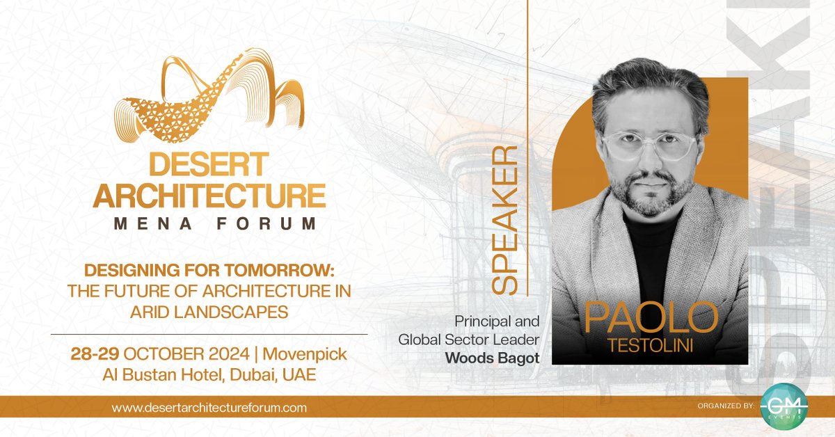 gmgroupdxb's tweet image. Discover the secrets of successful desert architecture at the Desert Architecture MENA Forum with Paolo Testolini. 

Register to attend: ow.ly/JHsI50SWt4z 

#DAForum2024 #DesertArchitecture #MENAarchitecture #SustainableMENA #GMEvents #theGMgroup