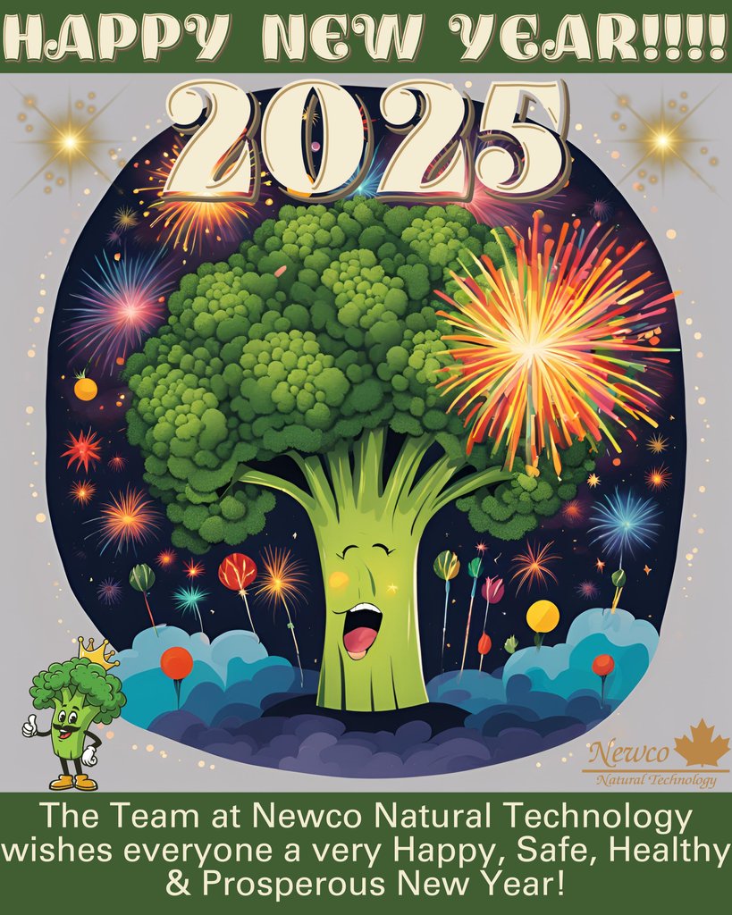 NewcoNatural1's tweet photo. 🎉 Happy New Year from Newco Natural Technology! 🥦 We wish everyone a safe, happy, healthy &amp; prosperous 2025! 🌟 Thank you very much for your support in 2024 🙏 and we look forward to welcoming in the New Year with you! 🥂✨ https://t.co/VVAV67tOu5