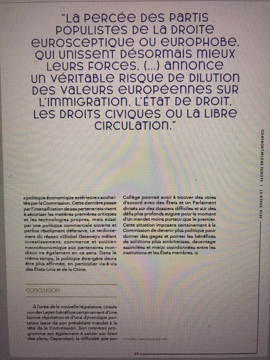 Retrouvez, ci-dessous, l'article "Commission von der Leyen : les défis d’un second mandat", signé par <a href="/oli_marty/">Olivier Marty</a>, enseignant au sein de <a href="/ParisCitePrepa/">Prépa Concours Paris Cité</a>, dans le numéro 139 de "Confrontations Europe - La Revue" (<a href="/Confront_Europe/">Confrontations Europe</a> ) :