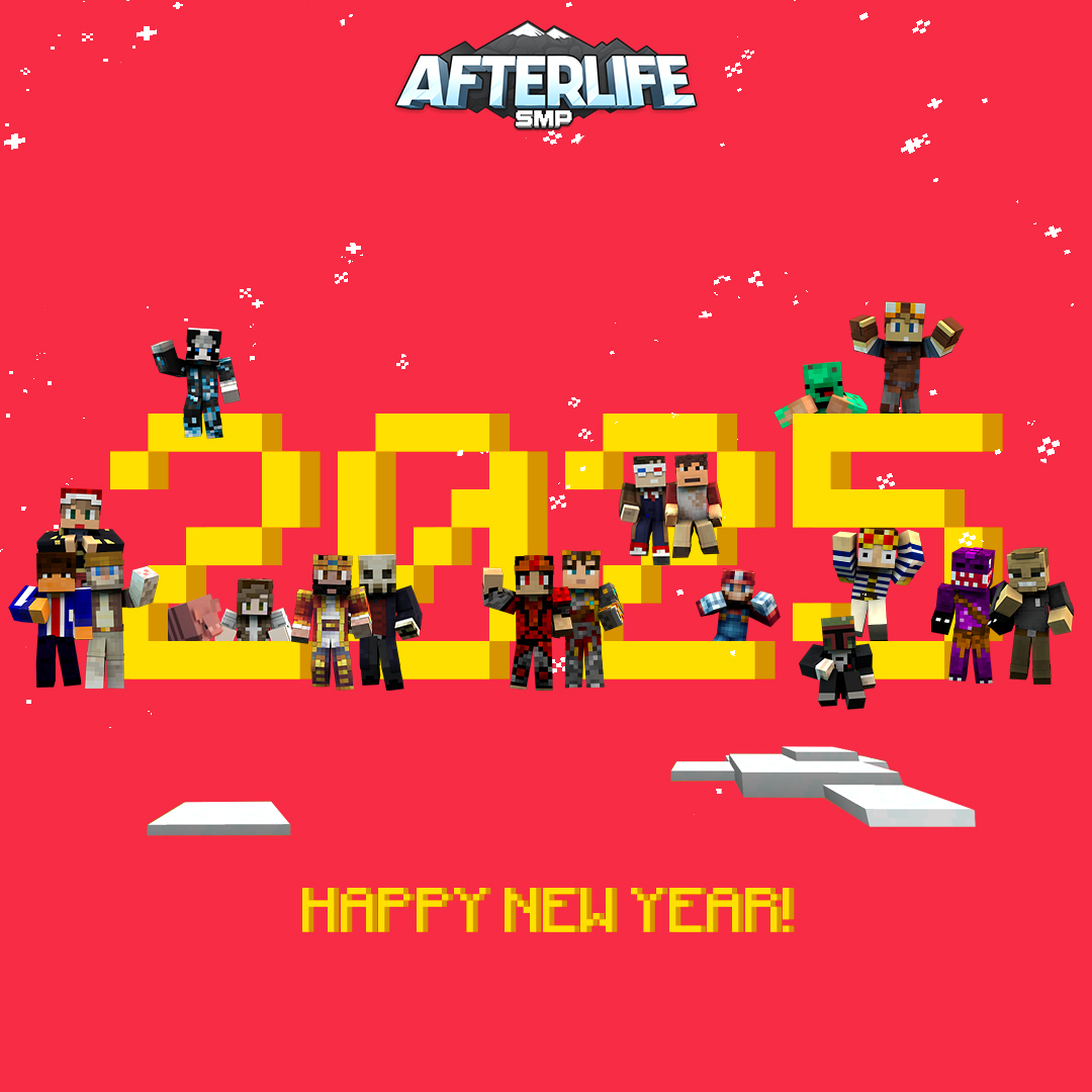 🎉 Happy New Year from everyone here at AfterLife SMP! May your year be full of epic builds, endless adventures, diamonds and gold filled to the brim, and a touch of Minecraft magic. Here’s to 2025! 🥂✨

#Minecraft #MinecraftServer #MinecraftSMP