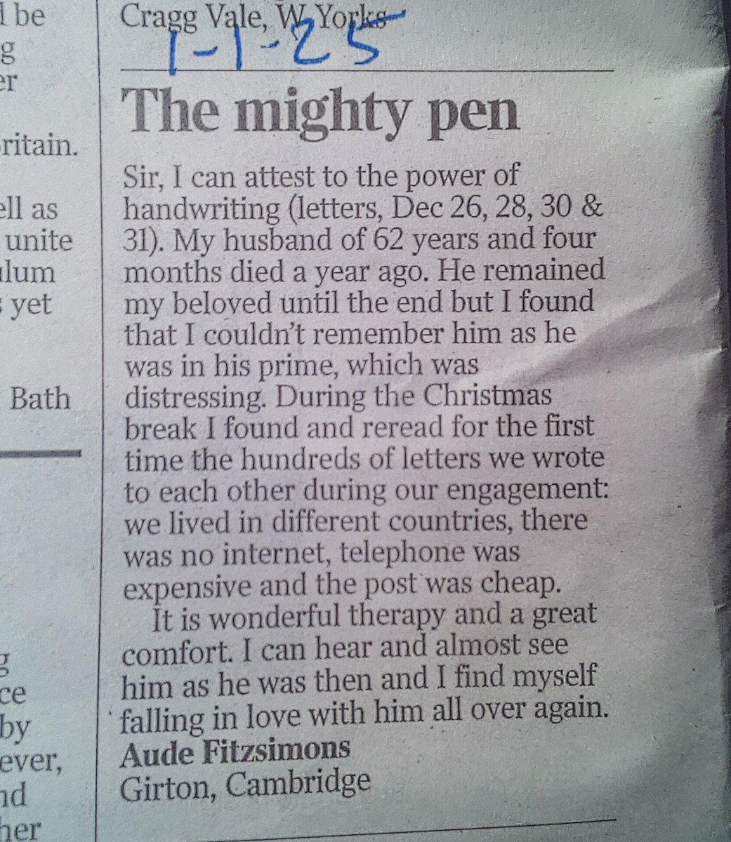 What a great correspondence on handwriting this has been