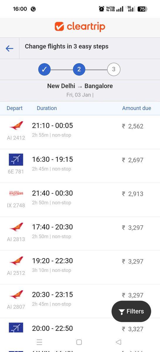 bat2bats's tweet photo. @Cleartrip I already paid like Rs.7800 for my flight and free date change was also added. How come difference is Rs.3200+ for flight priced below Rs.9000 for new booking on cleartrip itself. Seems like free date change is a spam. I'm unable to do that also, app is slow to respond https://t.co/w5ZHDsNLV4
