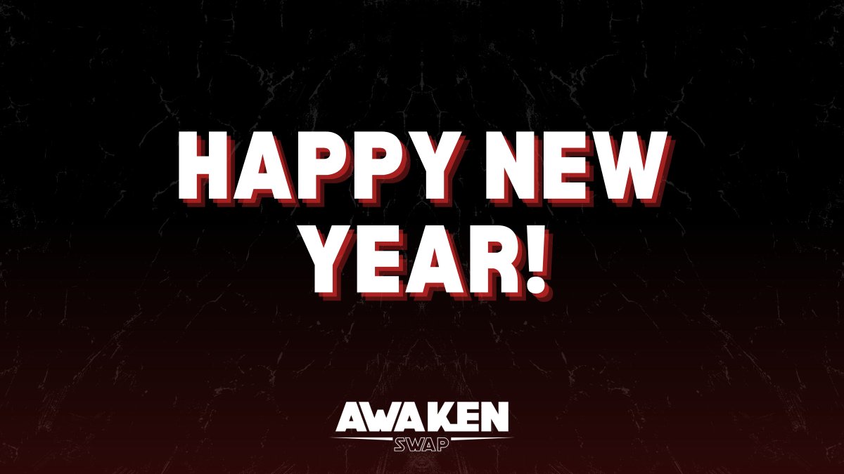🥳Happy New Year AwakenSquad!🥳

Cheers to bigger opportunities and brighter prospects in #DeFi. We’ve got you covered at Awakenswap.⚡️