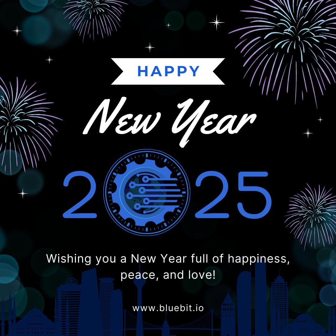 🎉 Celebrate the New Year with #BlueBit! 

🚀 Let’s toast to new beginnings, endless possibilities, and a brighter future in the world of crypto. 🥂
  
💙  Wishing you a prosperous and joyful 2025! 

#BlueBit #Exchange #BTC #ETH #Trading
#HappyNewYear #CheersTo2025 #Crypto