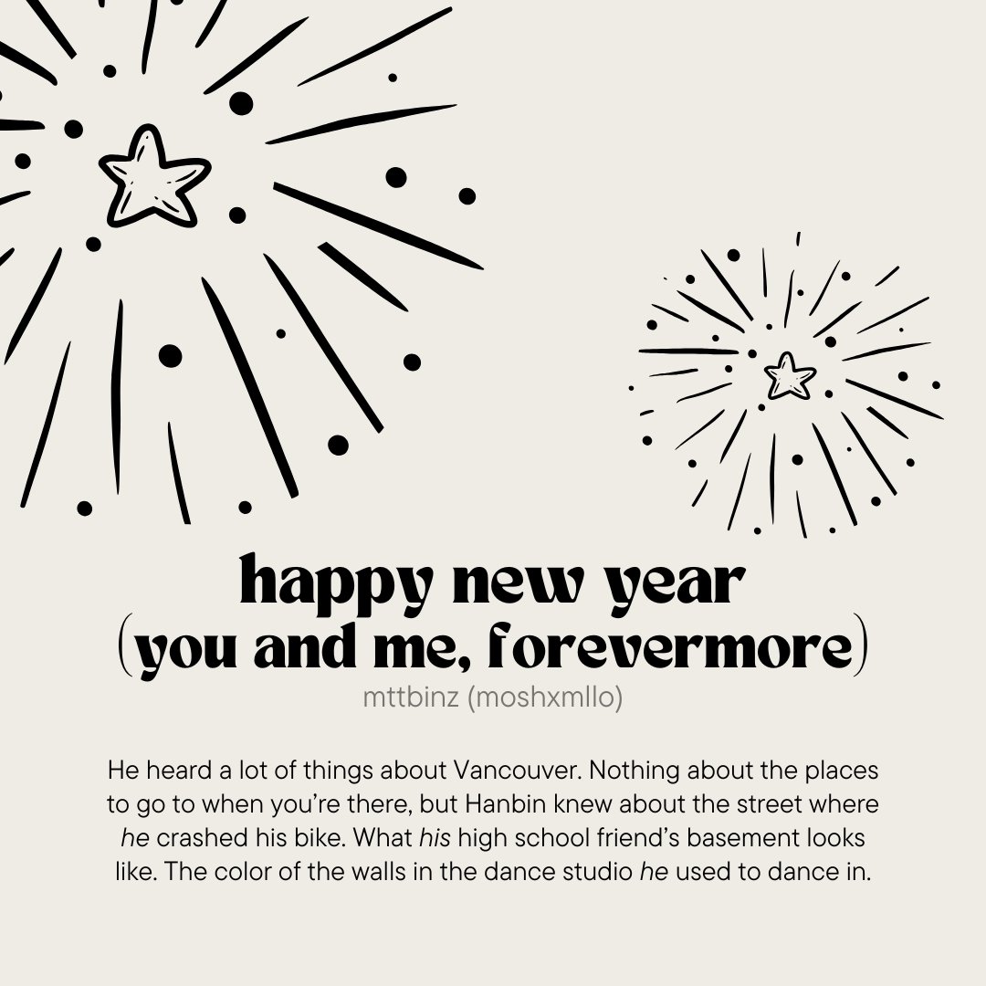 happy new year (you and me, forevermore)

✴︎ sungseok
✴︎ rated T
✴︎ 4.3k
✴︎ exes to lovers

🔗archiveofourown.org/works/61858438
