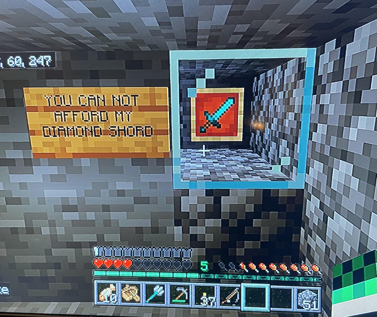 you can not afford my diamond sword