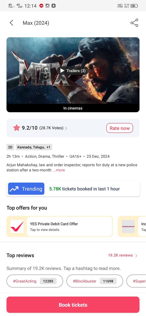 Dheera_333's tweet photo. Close to 6K π₯΅π€π»
What if It Touches 10K Today π
#MaxTheMovie #MAXimumBlockbuster
#KicchaSudeep #BBK11 #MAXFDFS https://t.co/tltepNqj8z