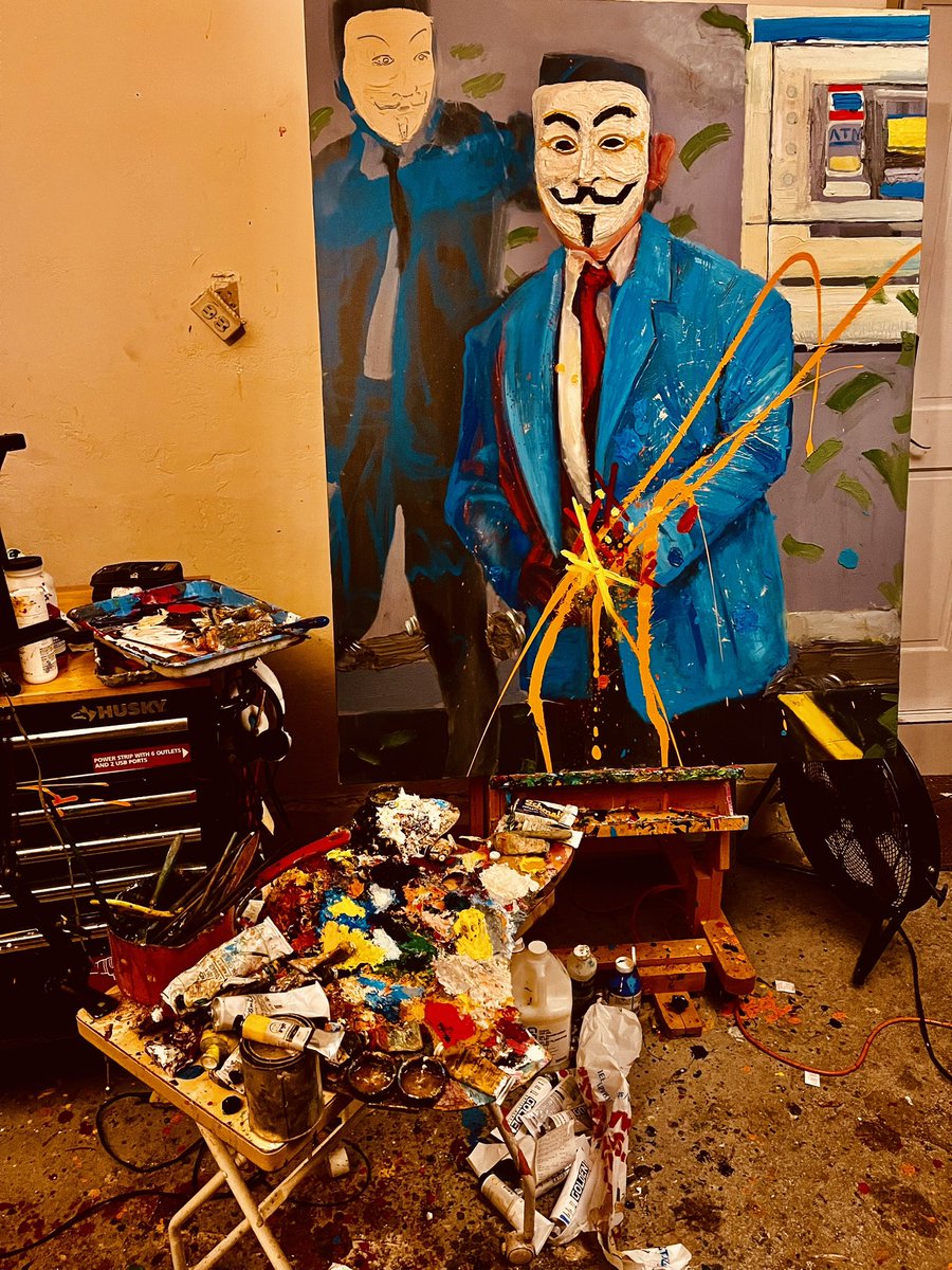 Big Comic Art studio. 1:40 am 2025
On easel “No Hono(u)r Amongst Thieves”