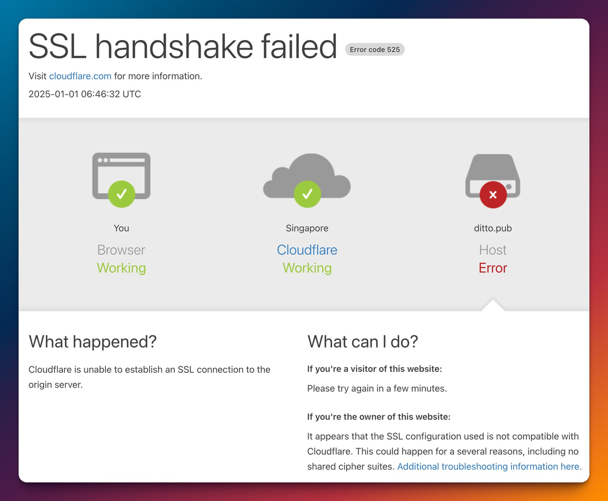 🤔 @Ditto by Soapbox is down