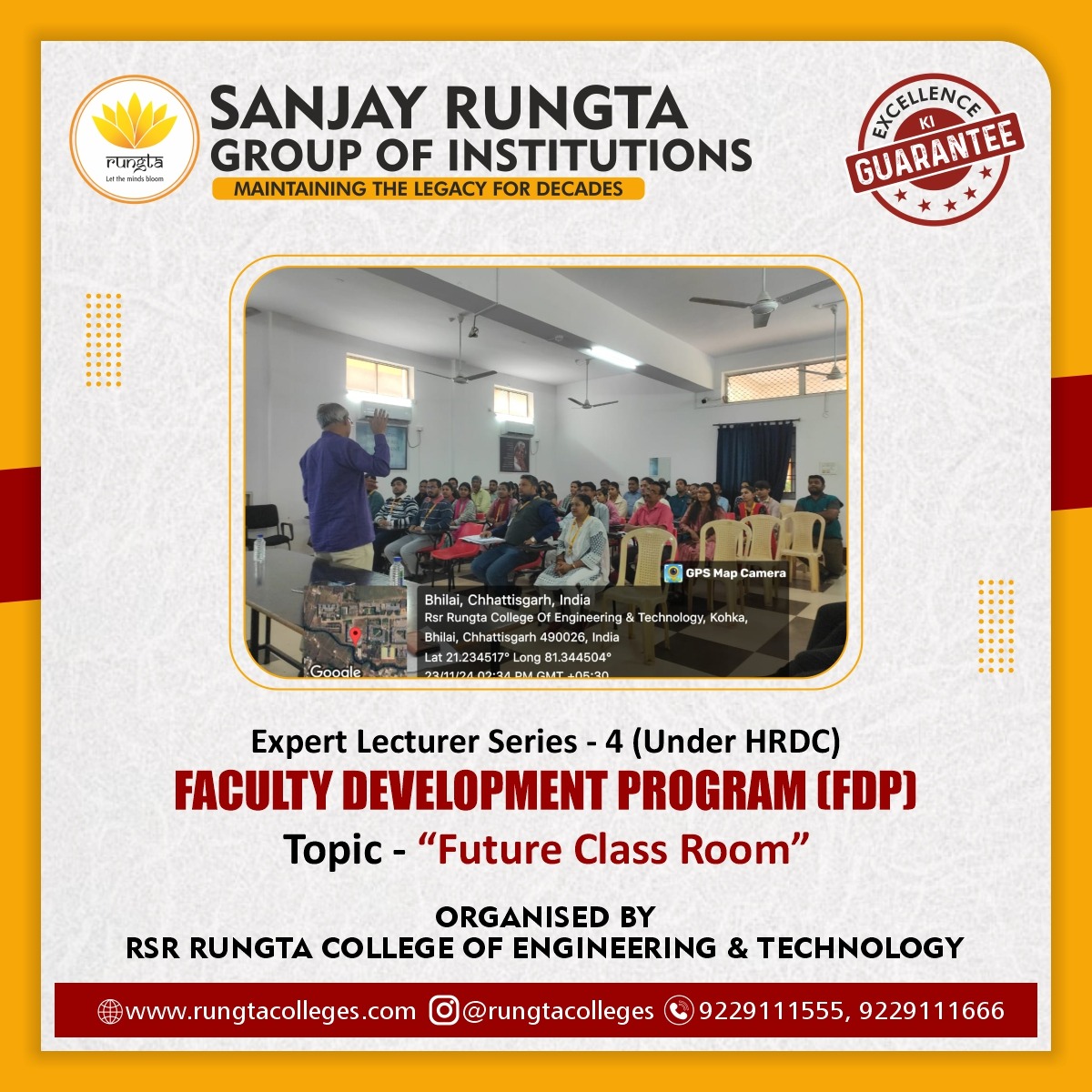 RungtaGroup's tweet photo. 𝐄𝐱𝐩𝐞𝐫𝐭 𝐋𝐞𝐜𝐭𝐮𝐫𝐞𝐫 𝐒𝐞𝐫𝐢𝐞𝐬 - 𝟒: 𝐅𝐮𝐭𝐮𝐫𝐞 𝐂𝐥𝐚𝐬𝐬 𝐑𝐨𝐨𝐦 📚💡
RSR Rungta College of Engineering & Technology organized an engaging session under the Faculty Development Program.
#fdp #futureclassroom #follow #bhilai #srgi #durg #chhattisgarh https://t.co/GRyIpKTz92