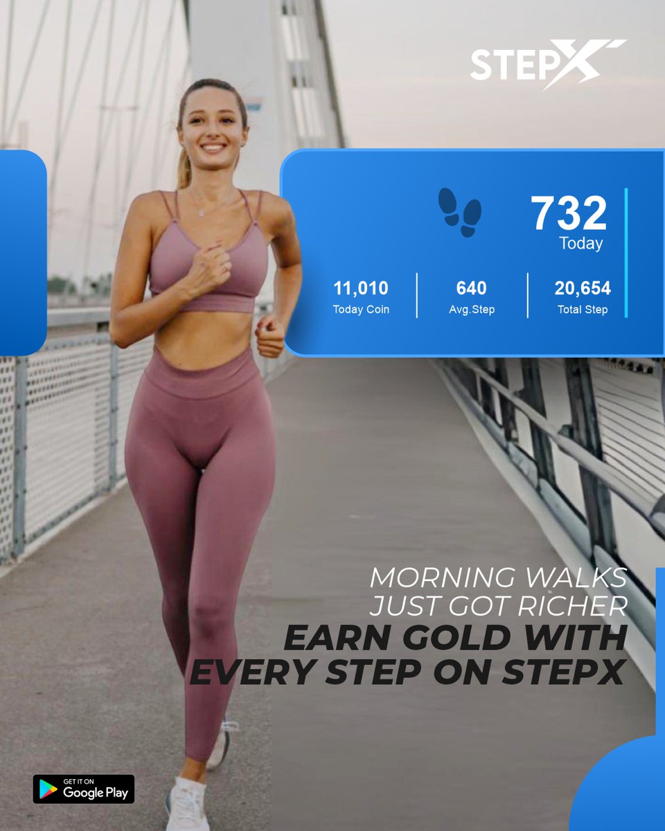 Stepxhealth's tweet image. GOLD awaits with every morning walk! Step into wealth and wellness with STЕРХ.  Your journey to a golden future starts now!

#GoldInEveryStep #StepIntoWealth #HealthyLifestyle #MorningWalkGoals #WalkAndEarn #StayActive #GoldenPath #FitnessJourney