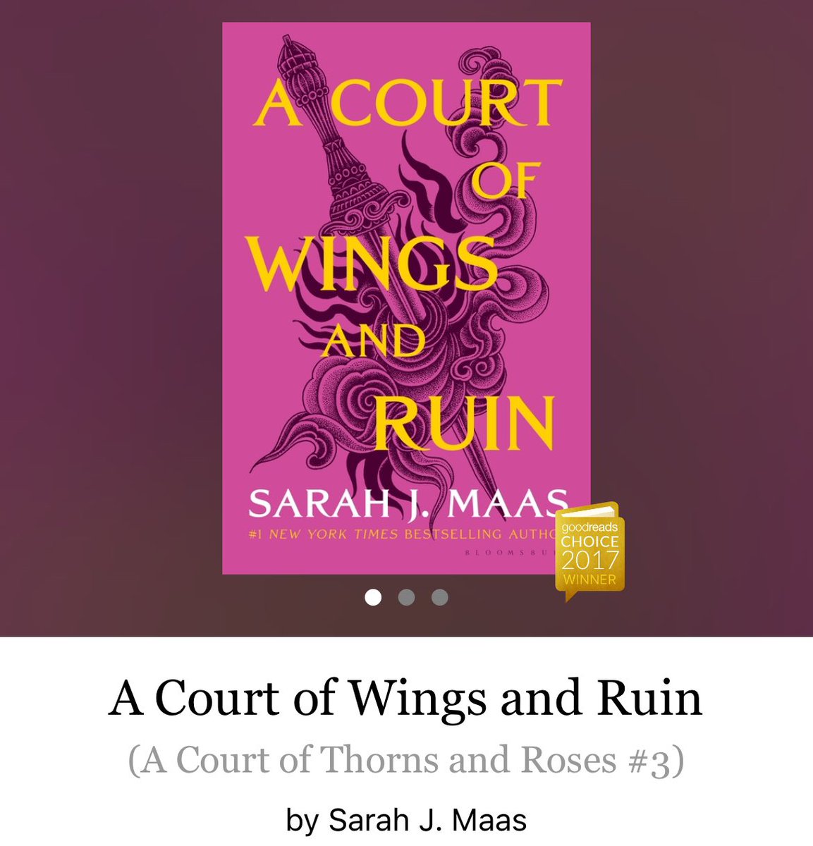 mal_dale's tweet photo. @goodreads Finished ACOTAR  &amp; the first 4 books of TOG this year &amp; unpopular opinion... she's my fav 😗 https://t.co/eNTMQo7zrj
