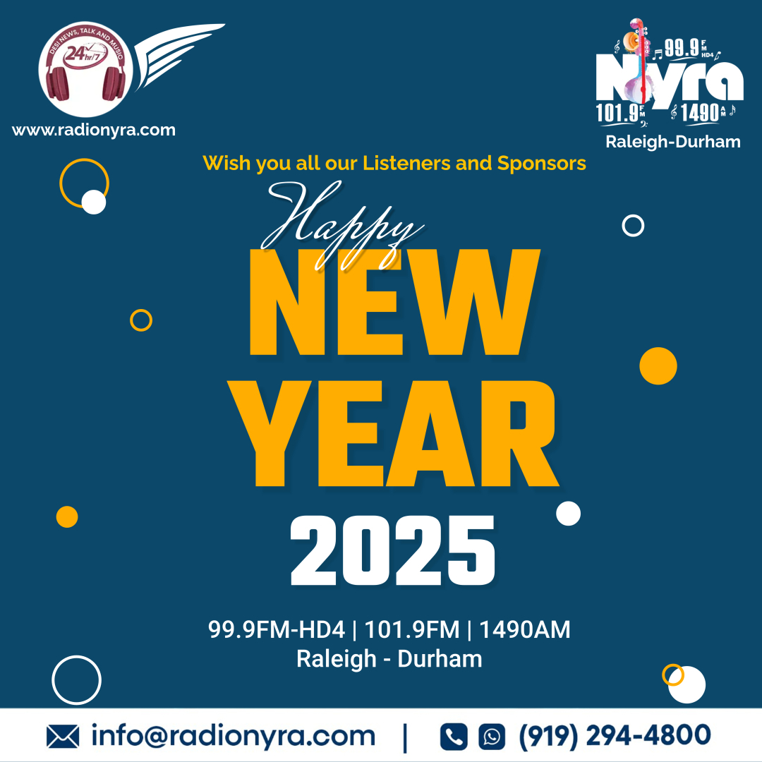 “Attention, listeners! Fasten your seatbelts for a non-stop journey through 12 months of happiness, 52 weeks of fun, and 365 days of awesomeness! Expect occasional turbulence from bad jokes and Bollywood gossip, but hey, that’s the Radio Nyra spice of life!