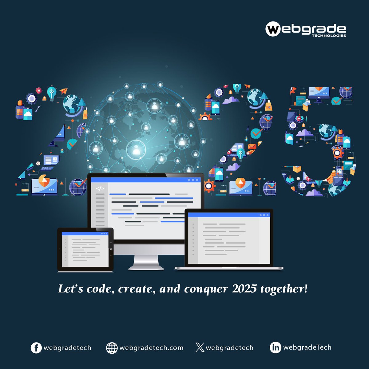 WebgradeTech's tweet image. Wishing you a year full of innovation, growth and digital success.
Start your journey to greatness with us today: webgradetech.com
#happynewyear2025 #digitalsuccess #websitedevelopment #softwaresolutions #digitalmarketing #innovation #codecreateconquer