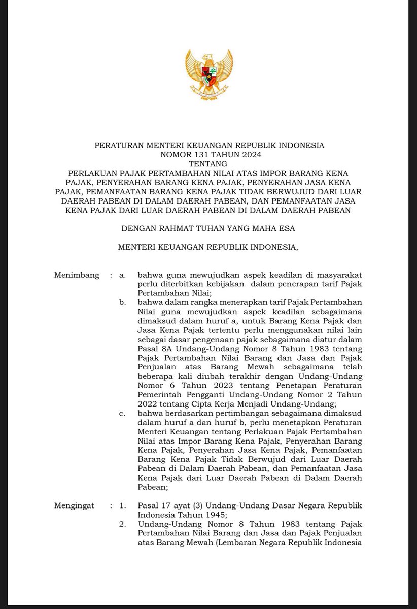 barengwarga's tweet photo. PMK 131 2024 sudah terbit 🙌
Sah! PPN tetap 11% ✊

https://t.co/mlq68jDQGX https://t.co/LFVXW8D9F5