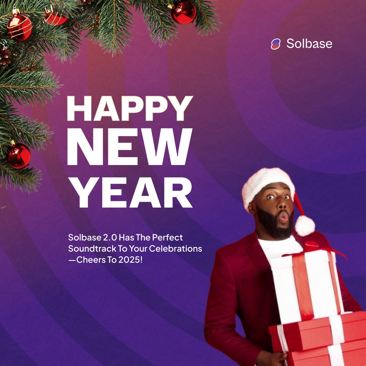 SolbaseHq's tweet photo. Happy New Year from all of us at Solbase🎉💜
Here’s to a 2025 filled with creativity, connection, and unforgettable vibes. Thank you for being part of our journey; this is just the beginning! Let’s make this year legendary.
#Solbasehq https://t.co/Oa3toRSTLx