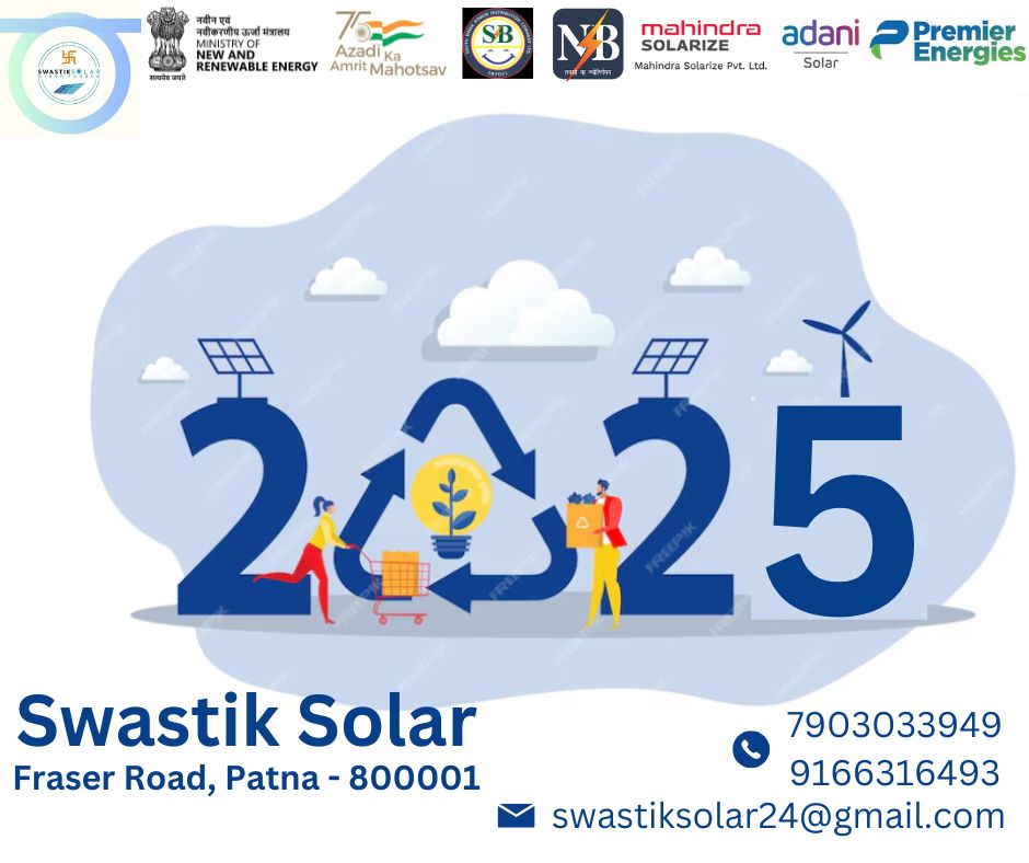 SwastikSolar's tweet photo. #Welcome2025 #HappyNewYear #Sustainability #SolarEnergy #CleanEnergy #Bihar #Patna #pmsuryagharmuftbijliyojana https://t.co/7nB7CEjPPI