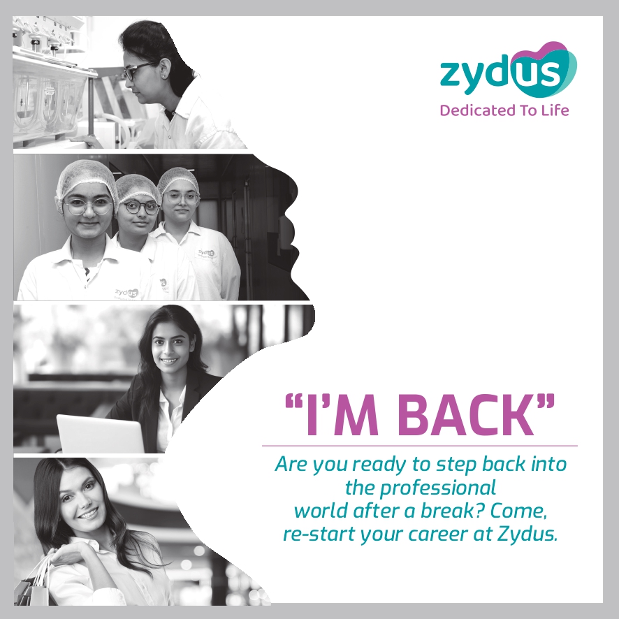 ZydusUniverse's tweet photo. I’m back! To the women who want to re-start their careers, come join us at Zydus.
To apply, visit https://t.co/NEFcP91eJ4
#Zydus #ZydusGroup #Careers #WorkAtZydus #LifeAtZydus https://t.co/1KMMS12WdG
