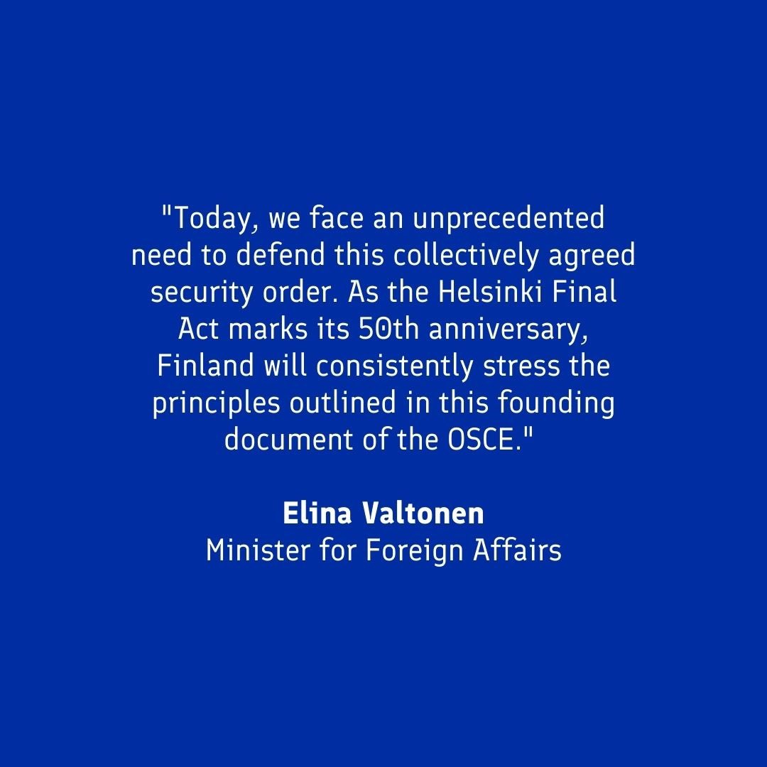 Today, Finland takes over the <a href="/OSCE/">OSCE</a> Chairpersonship with a focus on upholding OSCE principles, supporting Ukraine, and strengthening the organization’s resilience in order to address complex security challenges.

🔗 Read more: osce.org/chairpersonshi…

#OSCE25FI #ResilientTogether