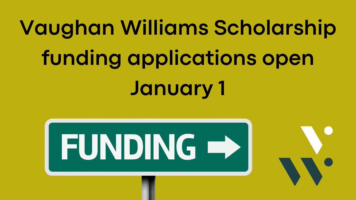 Happy New Year! 🎆

Applications open today for MA/PhD Vaughan Williams Scholarships.

Grants of up to £8K are awarded to applicants who show exceptional compositional talent and who intend to make composition their professional career. 

Details here: vaughanwilliamsfoundation.org/funding/postgr…