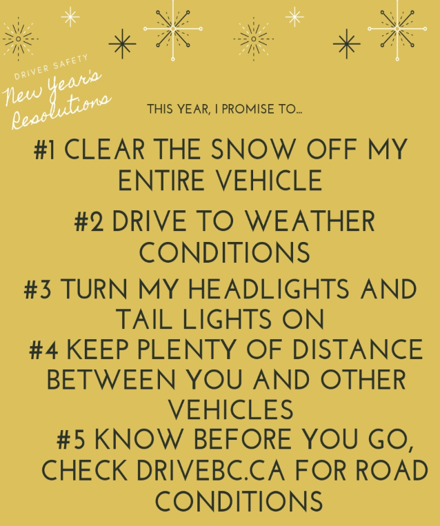 DriveBC's tweet photo. 🥳As we get set to ring in a #NewYear, here are some New Year's #Resolutions to help promote driver safety!
https://t.co/MNovn5LekK https://t.co/ci7098gSVt