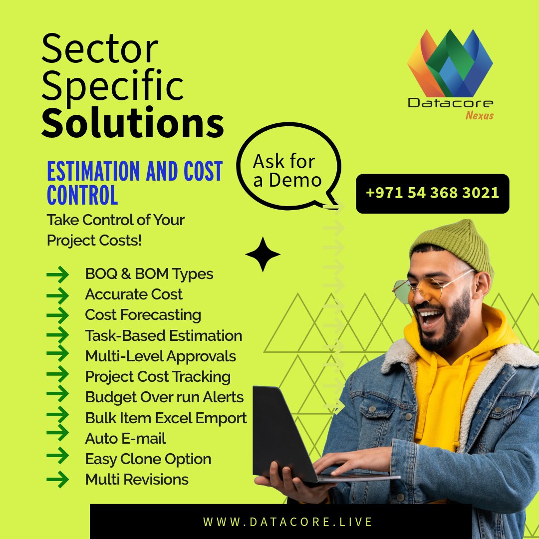 DatacoreDubai's tweet image. Take Control of Your Project Costs!
Effortlessly manage:
✅ Accurate Cost Forecasting
✅ Task-Based Estimation
✅ Multi-Level Approvals
✅ Project-Wise Cost Tracking
✅ Budget Overrun Alerts
Stay ahead with smarter cost management! 💼📊
#EstimationSoftware #CostControl