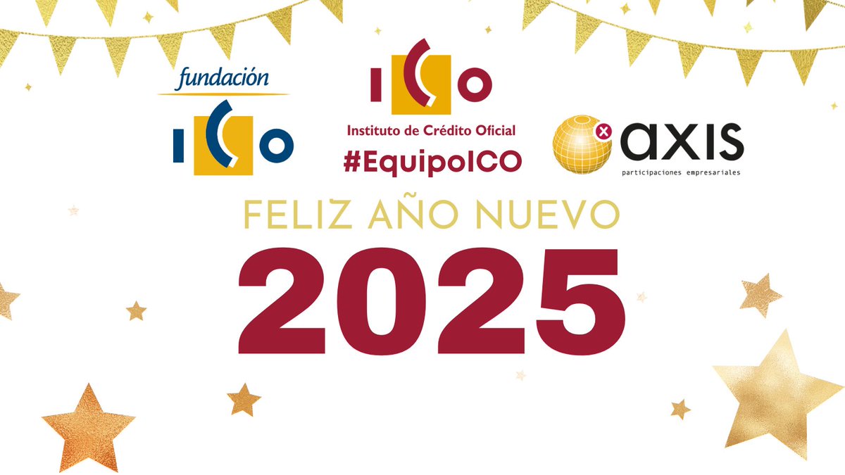 ICOgob's tweet photo. 🎇El #EquipoICO -ICOgob, #AxisICO y @FundacionICO- os deseamos un Feliz Año 2025‼️
#FelizAñoNuevo https://t.co/g00T6FDW2r