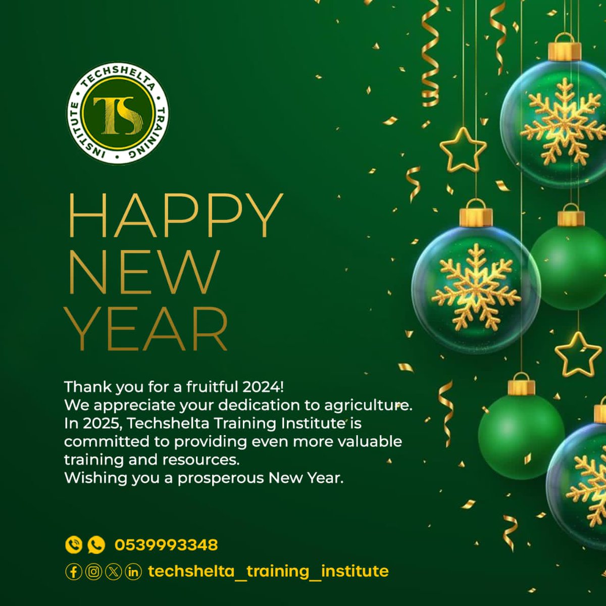 TechsheltaI's tweet image. Thank you for going on your career development journey with us in 2024.
We committed to providing even more valuable training and resources in 2025

We wish you a Happy New Year ☺️🎉

#Newyear #2025newyear #thankyou #TSTI #training #development  #career