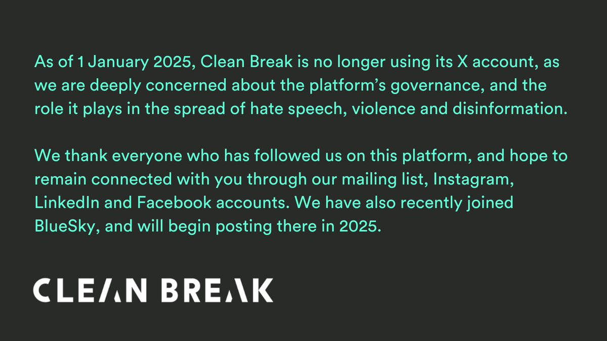 Clean Break tweet media