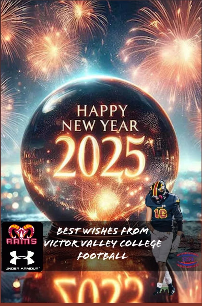 Victor Valley Football staff wishes everyone a Happy New Year filled with joy, success, and exciting new opportunities in 2025!
@HeadCoachVVC_F
<a href="/JohnTeuscher/">John Teuscher</a>
<a href="/Coach_Rauley/">Rauley Zaragoza</a>
<a href="/CoachLindsey7/">Coach_Lindsey7</a>
<a href="/MikeR2095/">Mike Ryan</a>
<a href="/coach_dupree/">Coach James Dupree</a>
<a href="/cantblockHill/">Deion Hill</a>
<a href="/CoachJNug/">Coach Nugent-Gomez</a>
<a href="/CoachTCClevela1/">Coach TC Cleveland</a>
#RamFam #HighLife