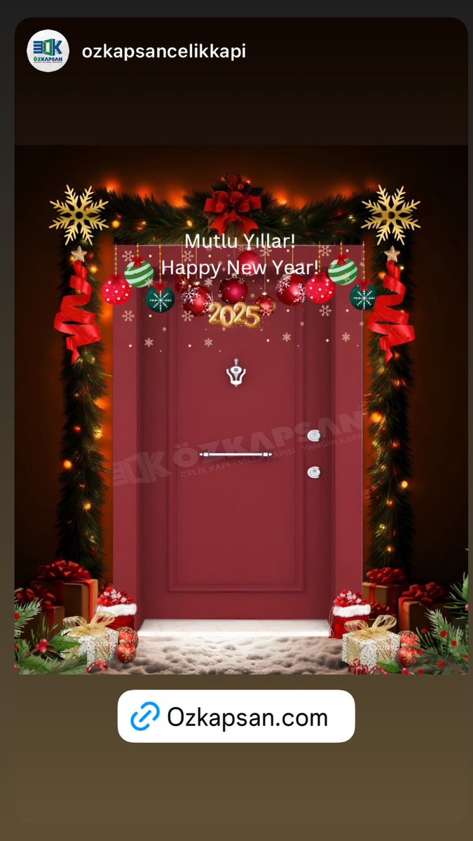 ozkapsanckapi's tweet image. Yeni yıl, yeni başarılar ve sağlık dolu günler getirsin! 

💻 ozkapsan.com
📧 info@ozkapsan.com
☎️ 444 2 147
☎️ +90 532 054 56 38
📍Topselvi, D-100 Güney Yanyolu No: 6 D:8,Kartal/İst
#ÖzkapsanÇelikKapı #2025 #YeniYıl #Başarı #Güven #MutluYıllar #HappyNewYear2025