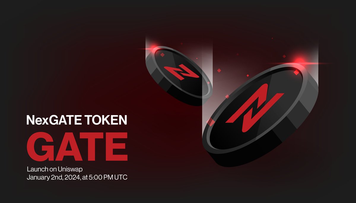 Nexgateio's tweet photo. 🚀We're excited to announce the launch of NexGATE Token ($GATE) on Uniswap! Join us on January 2nd, 2024, at 5:00 PM UTC for the beginning of a new era in crypto payments.

Get ready to trade $GATE and be part of our journey to empower every transaction! 🔗 https://t.co/pBKeS7wVHe

#NexGATE #Ethereum #BlockchainInnovation $BTC