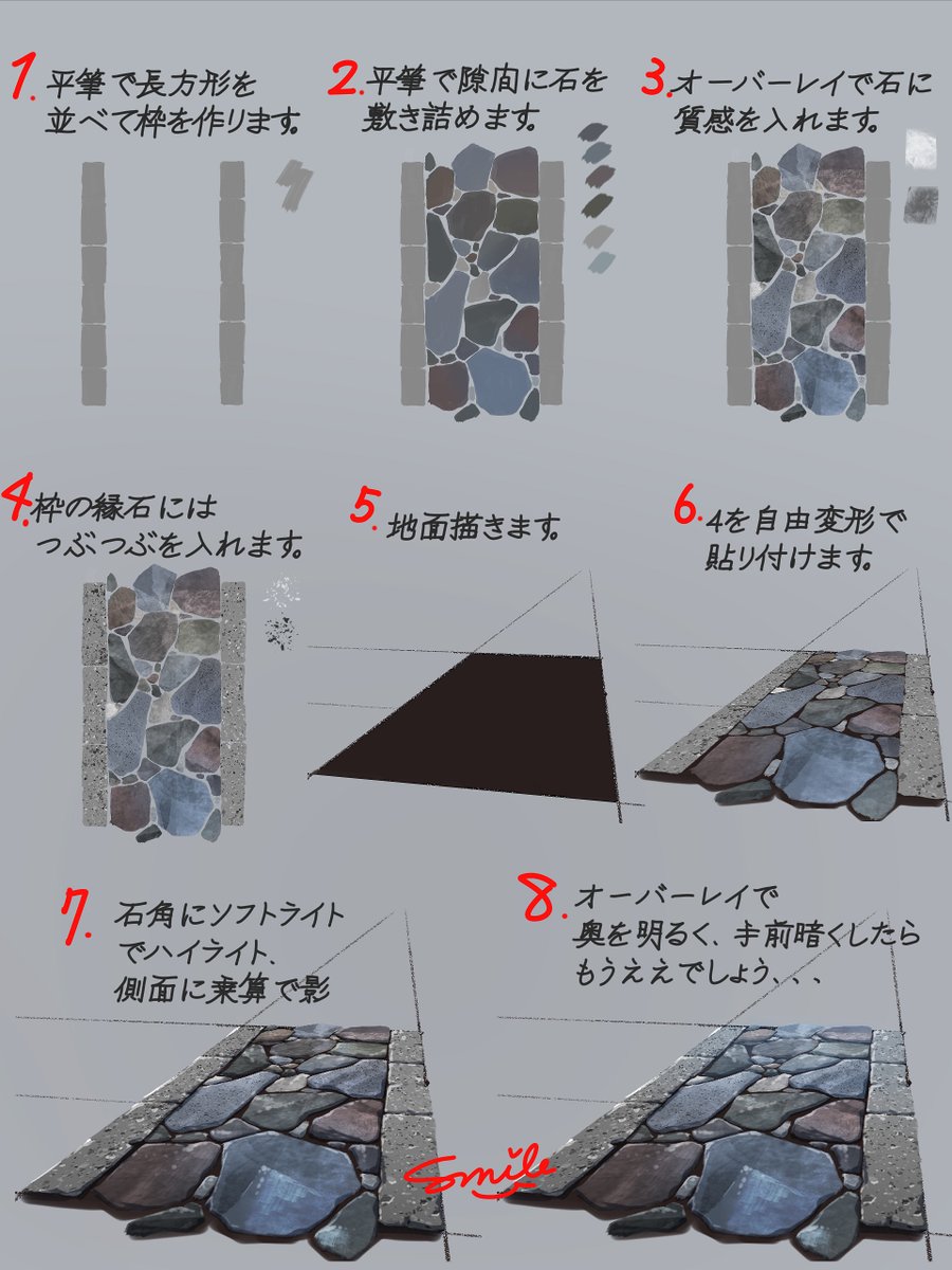 地面の描き方爆速解説です！
新年から地面固めていきましょう、、、！🤩